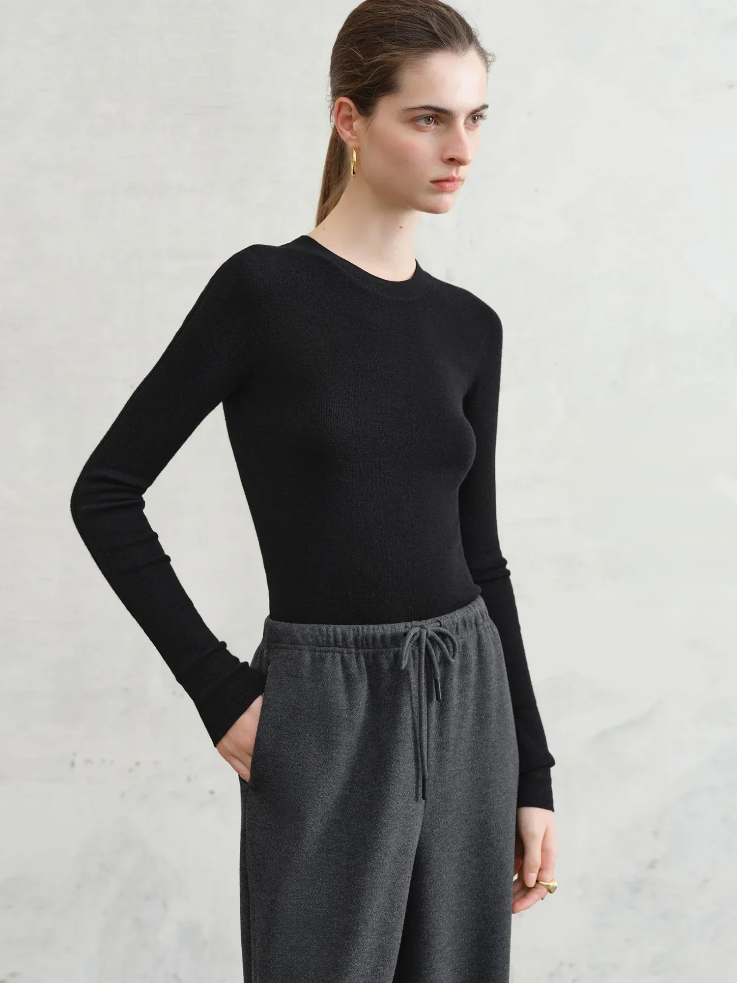 FSLE【Premium Series】German Biella Wool Autumn Super Fine Washable Seamless One-Piece Mock Neck Thermal Base Layer Shirt Women - Image 20
