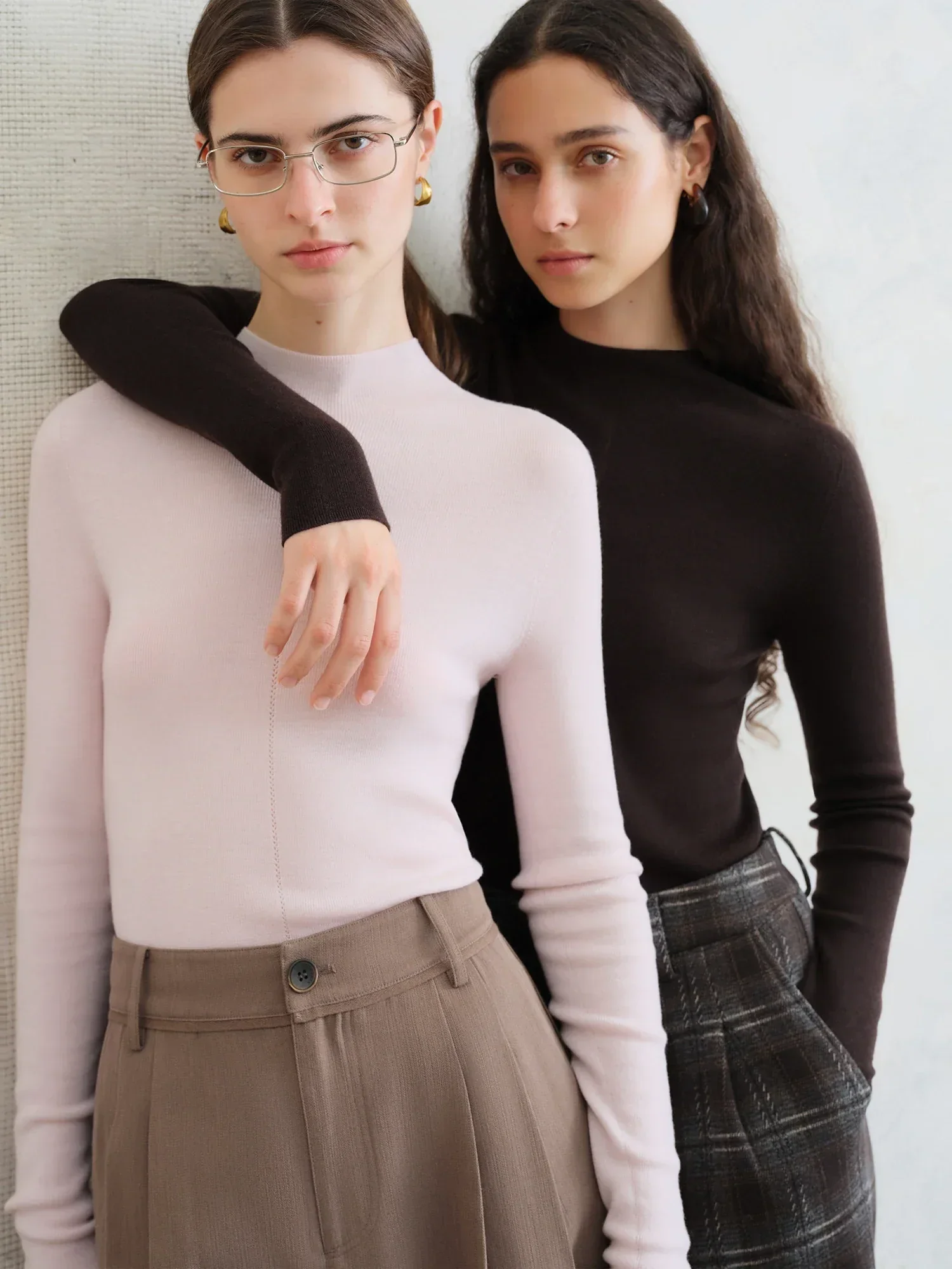 FSLE【Premium Series】German Biella Wool Autumn Super Fine Washable Seamless One-Piece Mock Neck Thermal Base Layer Shirt Women - Image 23