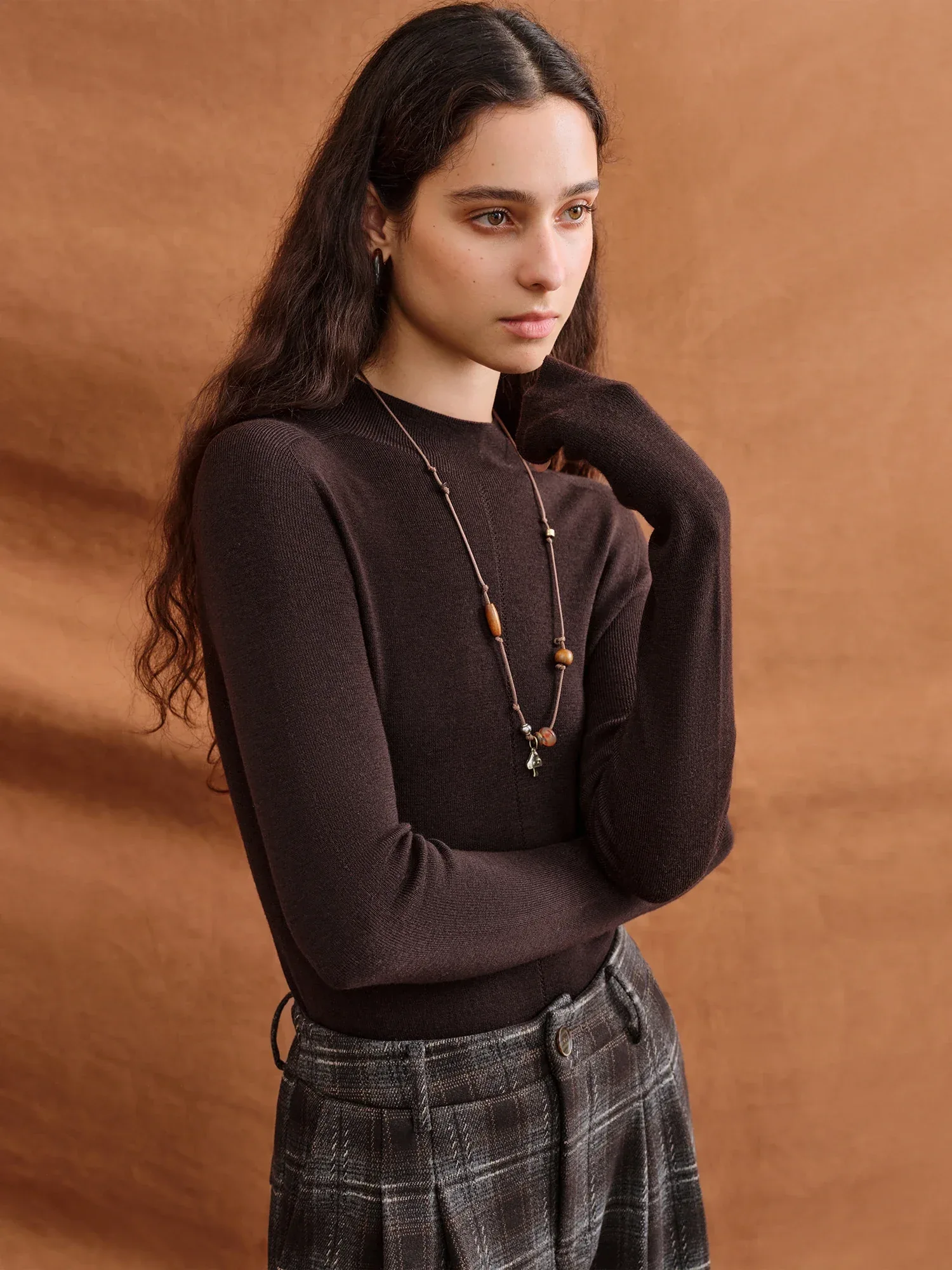 FSLE【Premium Series】German Biella Wool Autumn Super Fine Washable Seamless One-Piece Mock Neck Thermal Base Layer Shirt Women - Image 25