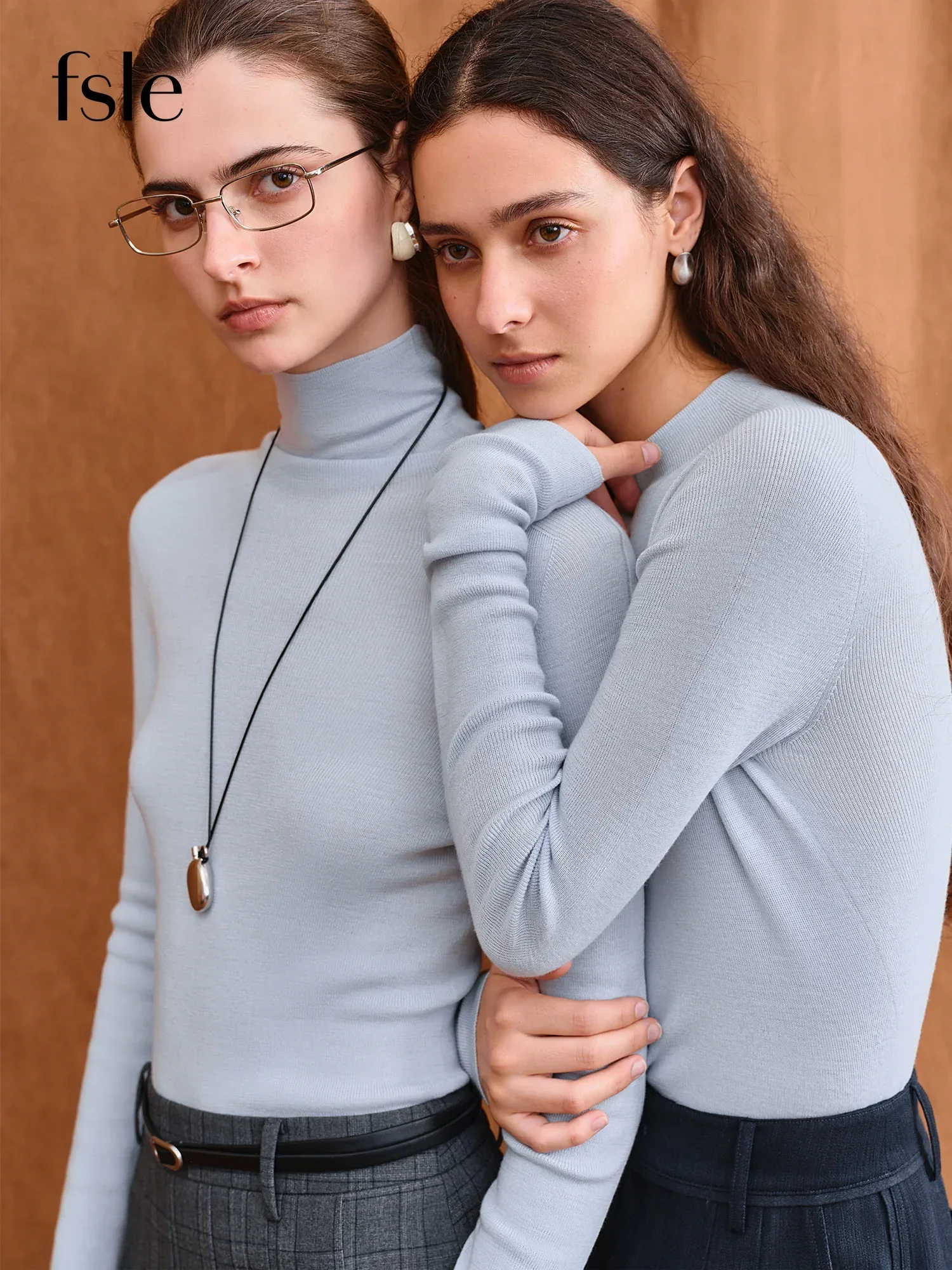 FSLE【Premium Series】German Biella Wool Autumn Super Fine Washable Seamless One-Piece Mock Neck Thermal Base Layer Shirt Women - Image 3