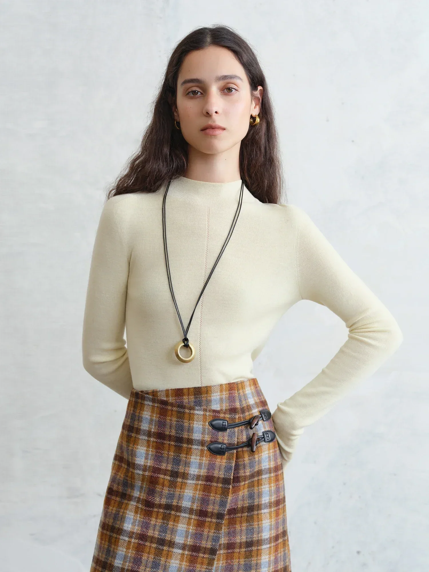 FSLE【Premium Series】German Biella Wool Autumn Super Fine Washable Seamless One-Piece Mock Neck Thermal Base Layer Shirt Women - Image 33