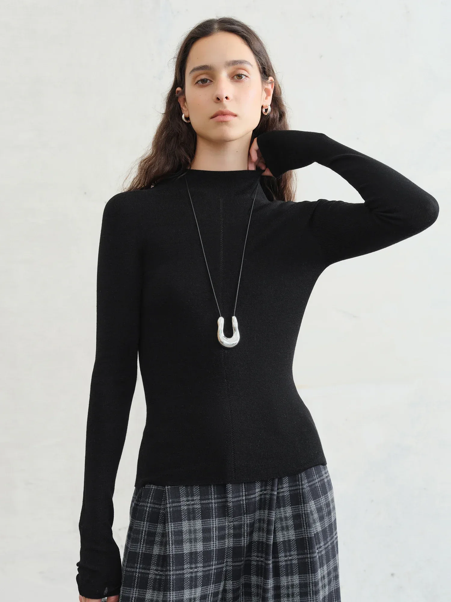 FSLE【Premium Series】German Biella Wool Autumn Super Fine Washable Seamless One-Piece Mock Neck Thermal Base Layer Shirt Women - Image 35