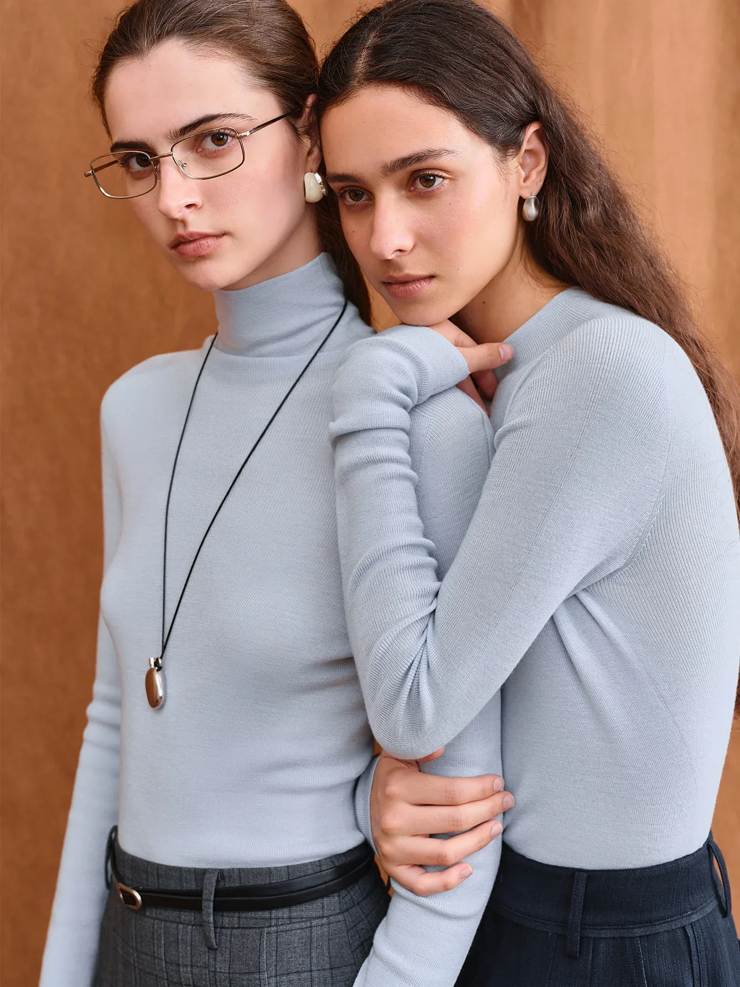 FSLE【Premium Series】German Biella Wool Autumn Super Fine Washable Seamless One-Piece Mock Neck Thermal Base Layer Shirt Women - Image 38