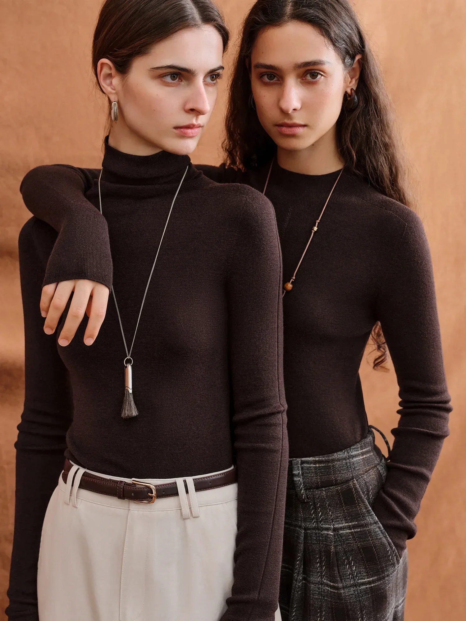 FSLE【Premium Series】German Biella Wool Autumn Super Fine Washable Seamless One-Piece Mock Neck Thermal Base Layer Shirt Women - Image 40