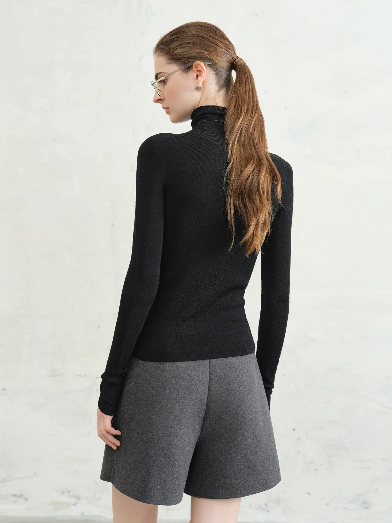 FSLE【Premium Series】German Biella Wool Autumn Super Fine Washable Seamless One-Piece Mock Neck Thermal Base Layer Shirt Women - Image 45