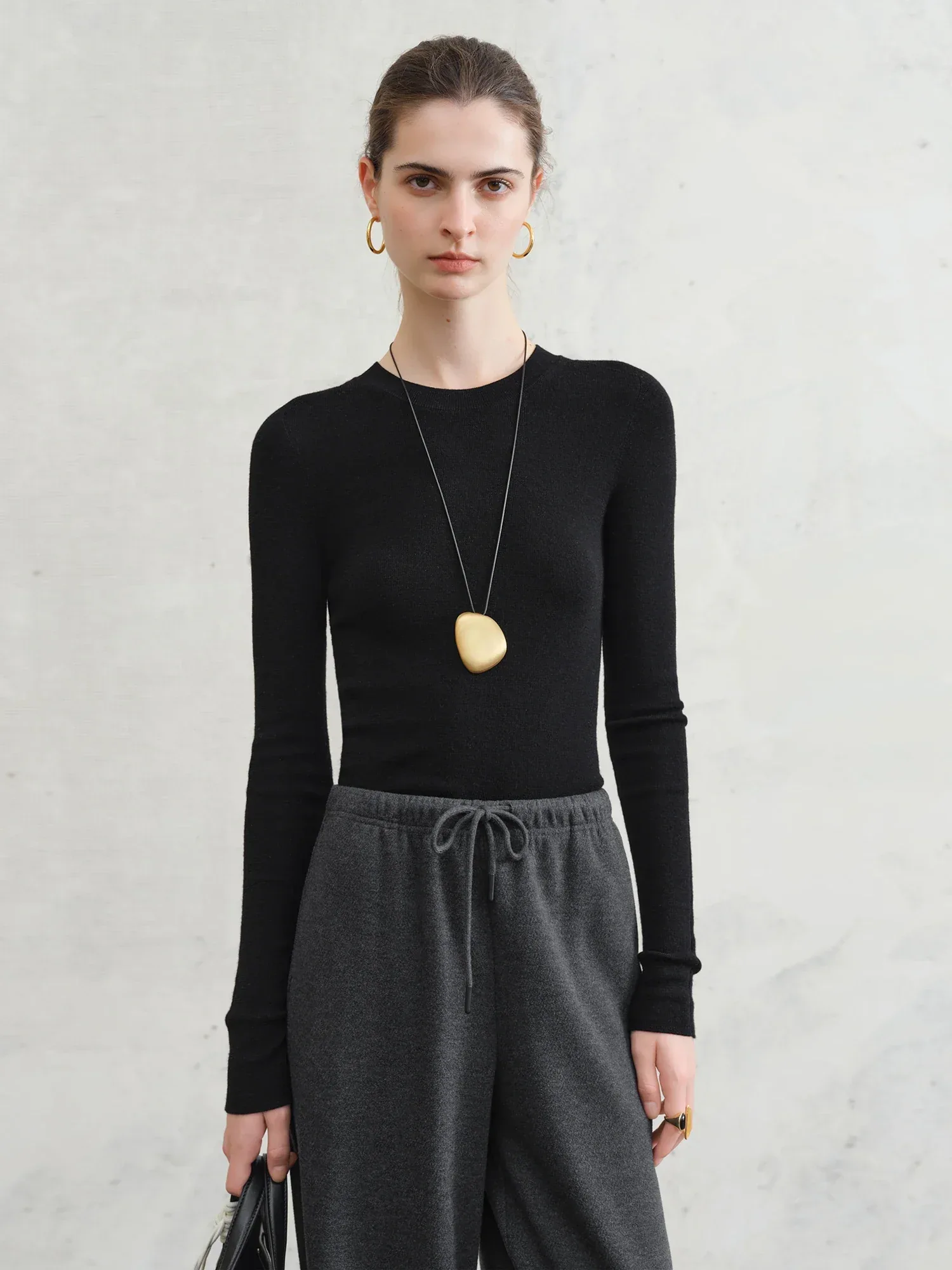 FSLE【Premium Series】German Biella Wool Autumn Super Fine Washable Seamless One-Piece Mock Neck Thermal Base Layer Shirt Women - Image 63