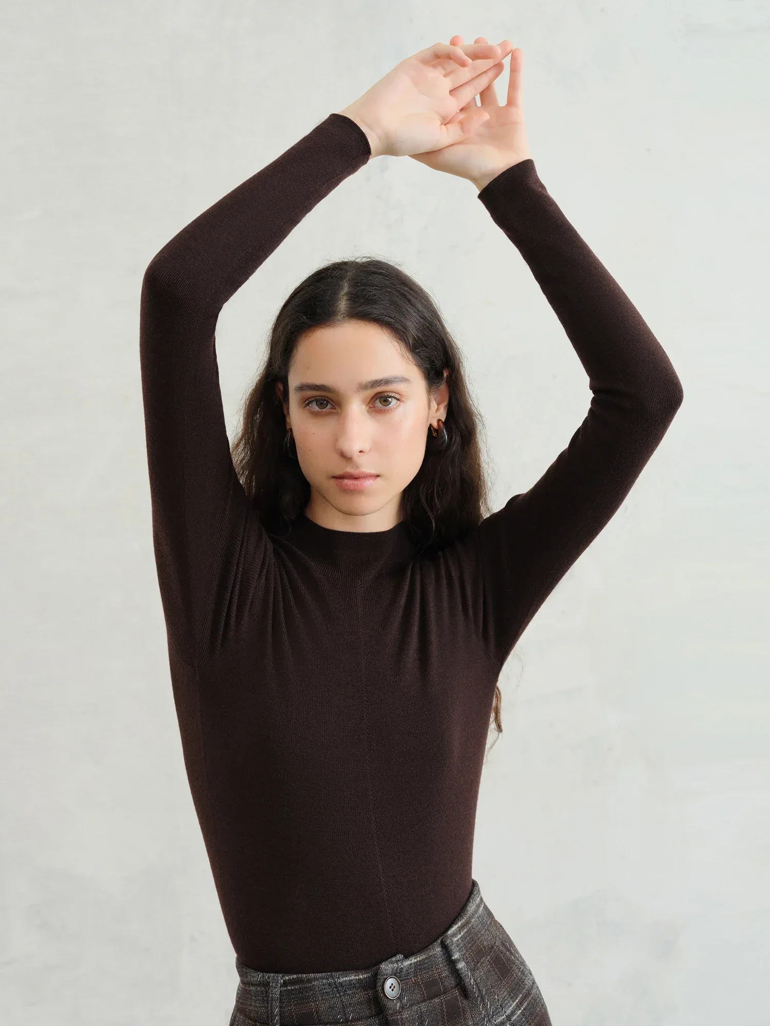 FSLE【Premium Series】German Biella Wool Autumn Super Fine Washable Seamless One-Piece Mock Neck Thermal Base Layer Shirt Women - Image 79