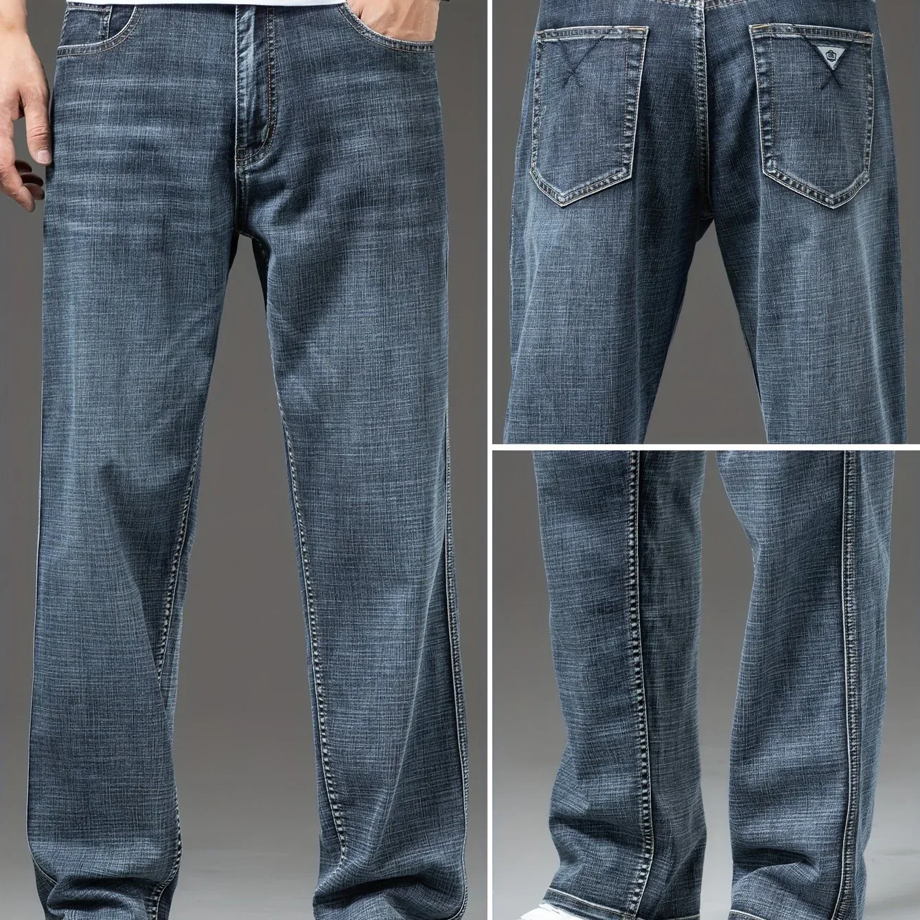 Gengyuanxi High-End Summer Men's Jeans: New Trendy Straight-Leg Stretch Business Casual Long Pants - Image 14