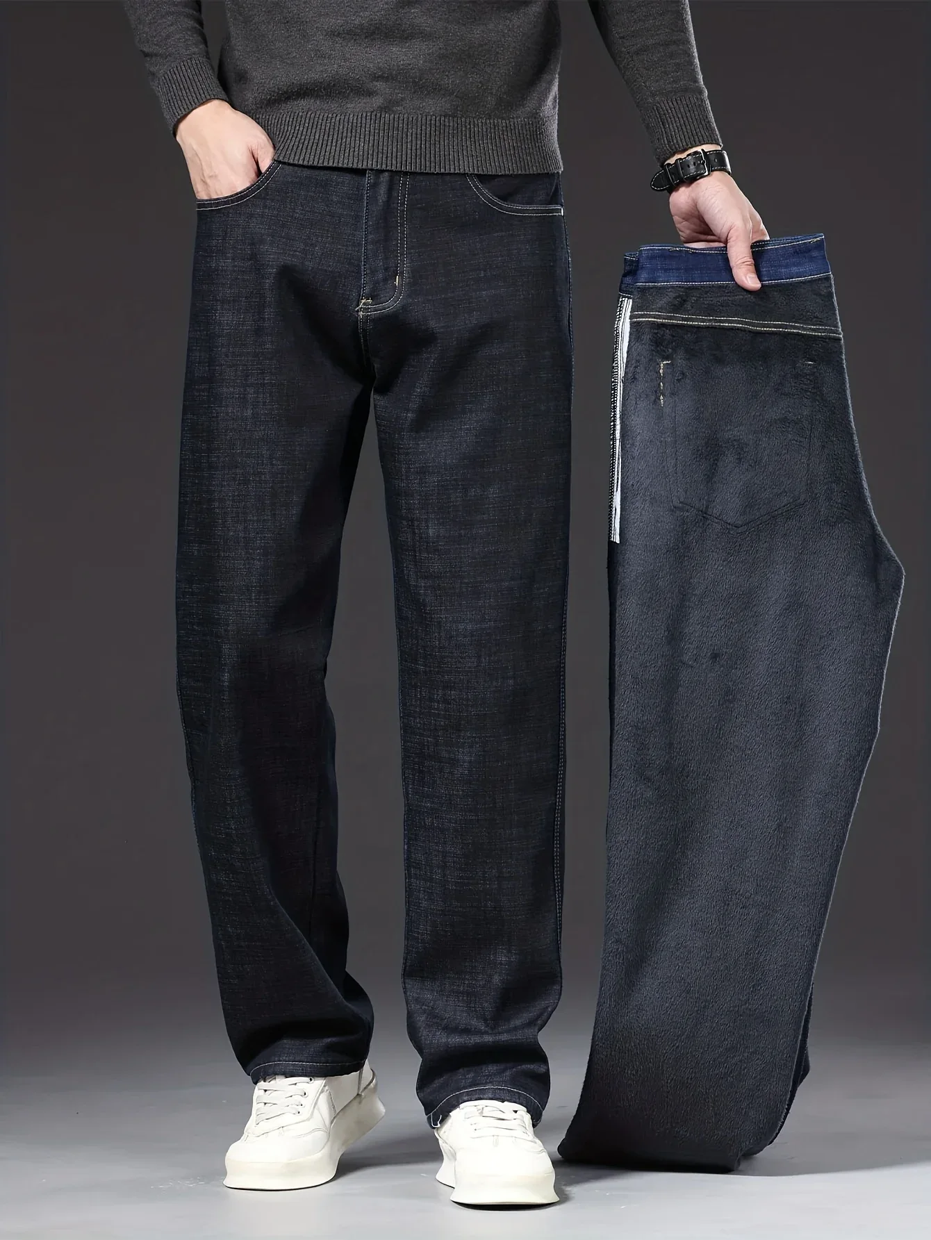 Gengyuanxi High-End Summer Men's Jeans: New Trendy Straight-Leg Stretch Business Casual Long Pants - Image 6