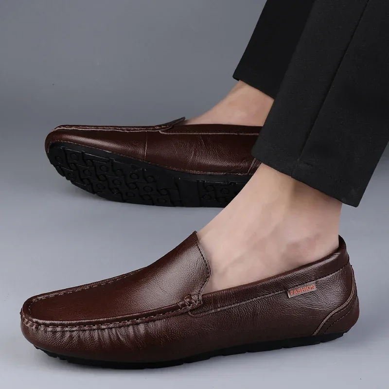 Genuine Leather Men Casual Shoes Luxury Brand Mens Loafers Moccasins Breathable Slip on Italian Driving Shoes Chaussure Homme - Image 13