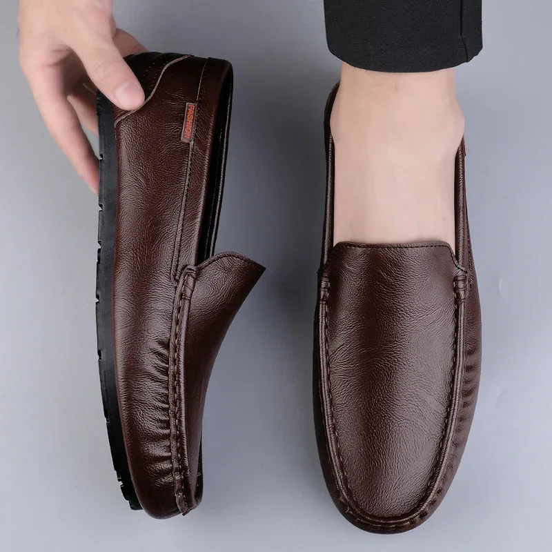 Genuine Leather Men Casual Shoes Luxury Brand Mens Loafers Moccasins Breathable Slip on Italian Driving Shoes Chaussure Homme - Image 16