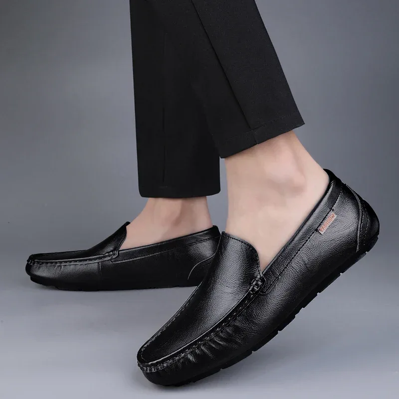 Genuine Leather Men Casual Shoes Luxury Brand Mens Loafers Moccasins Breathable Slip on Italian Driving Shoes Chaussure Homme - Image 17
