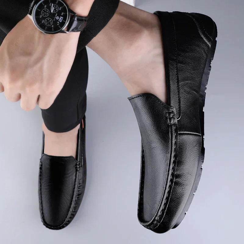 Genuine Leather Men Casual Shoes Luxury Brand Mens Loafers Moccasins Breathable Slip on Italian Driving Shoes Chaussure Homme - Image 18