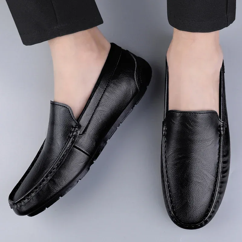 Genuine Leather Men Casual Shoes Luxury Brand Mens Loafers Moccasins Breathable Slip on Italian Driving Shoes Chaussure Homme - Image 19