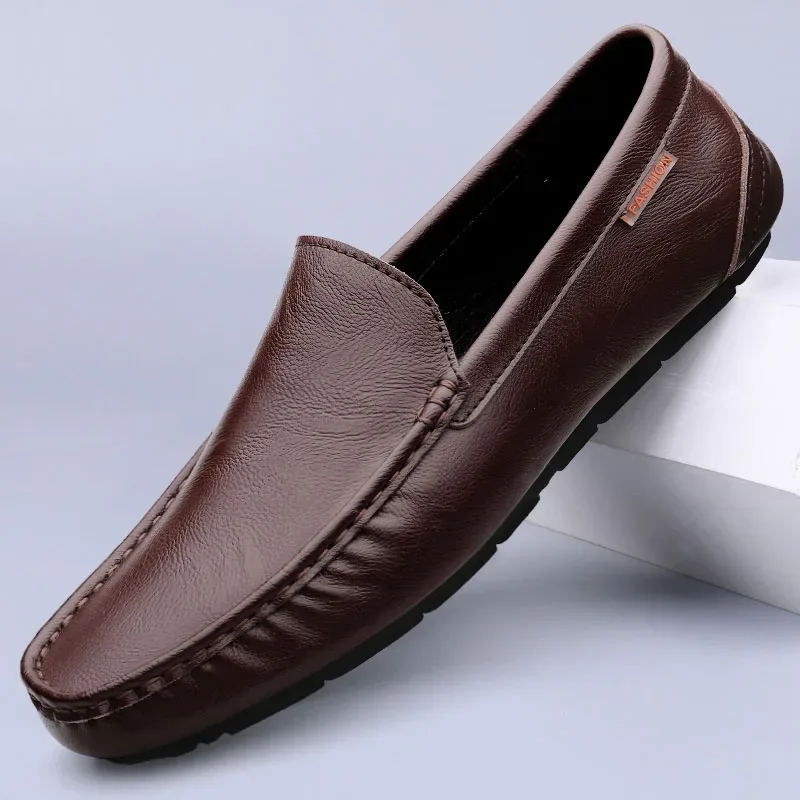 Genuine Leather Men Casual Shoes Luxury Brand Mens Loafers Moccasins Breathable Slip on Italian Driving Shoes Chaussure Homme - Image 9