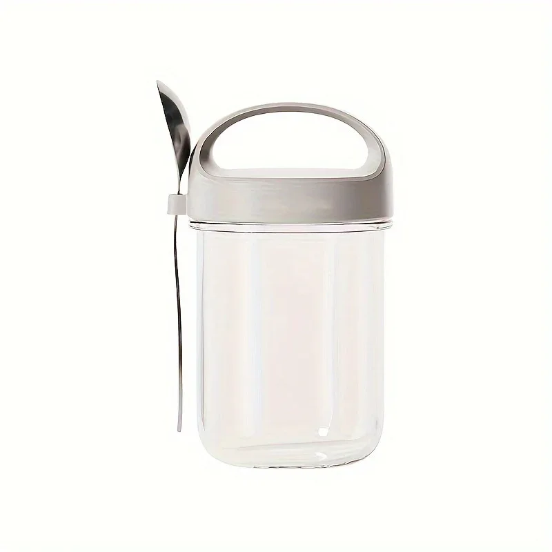 Glass Yogurt Cup with a Wide Mouth, Sealed Jar for Overnight Oats, Smoothie Cup, And a Breakfast Cup for Grains with a Spoon. - Image 10