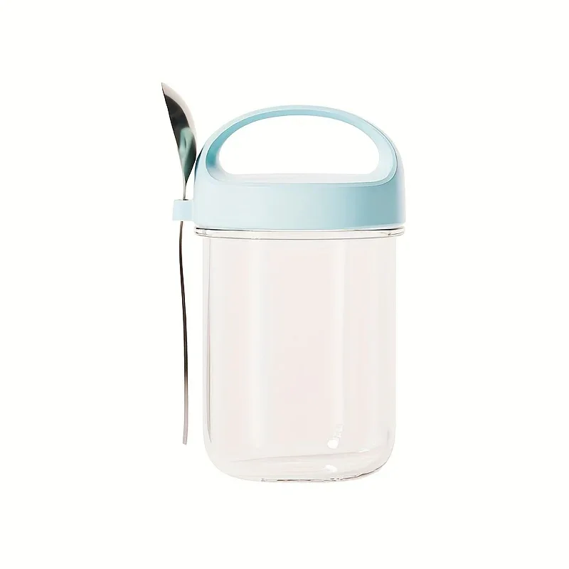 Glass Yogurt Cup with a Wide Mouth, Sealed Jar for Overnight Oats, Smoothie Cup, And a Breakfast Cup for Grains with a Spoon. - Image 11
