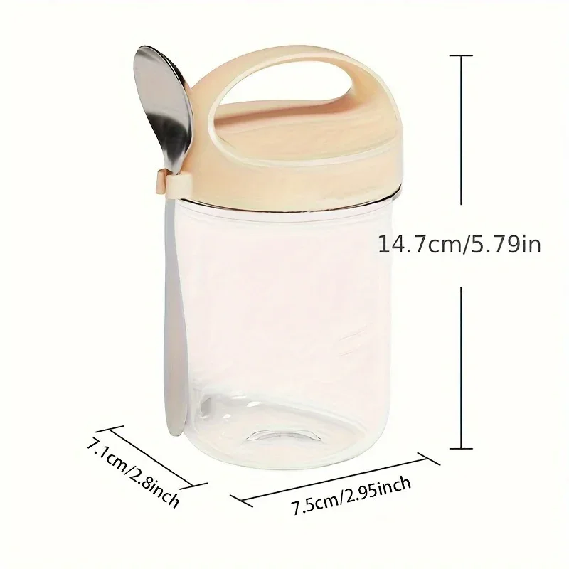 Glass Yogurt Cup with a Wide Mouth, Sealed Jar for Overnight Oats, Smoothie Cup, And a Breakfast Cup for Grains with a Spoon. - Image 12