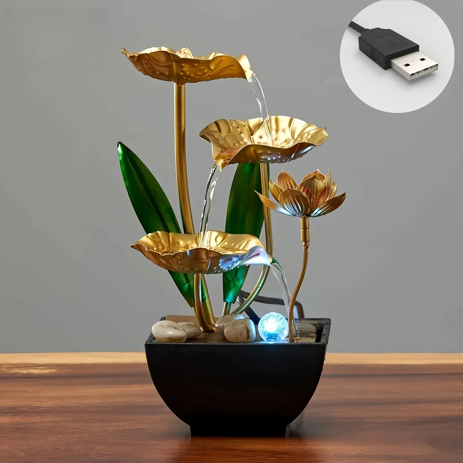 Gold Lotus Indoor Fountain Humidifier - Image 5
