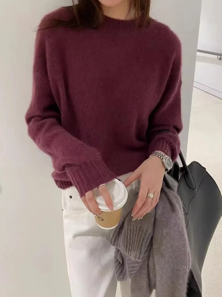 High-grade turtleneck 100 pure cashmere sweater women's autumn and winter thick sweater loose wool knit - Image 11