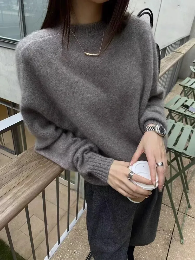 High-grade turtleneck 100 pure cashmere sweater women's autumn and winter thick sweater loose wool knit - Image 12