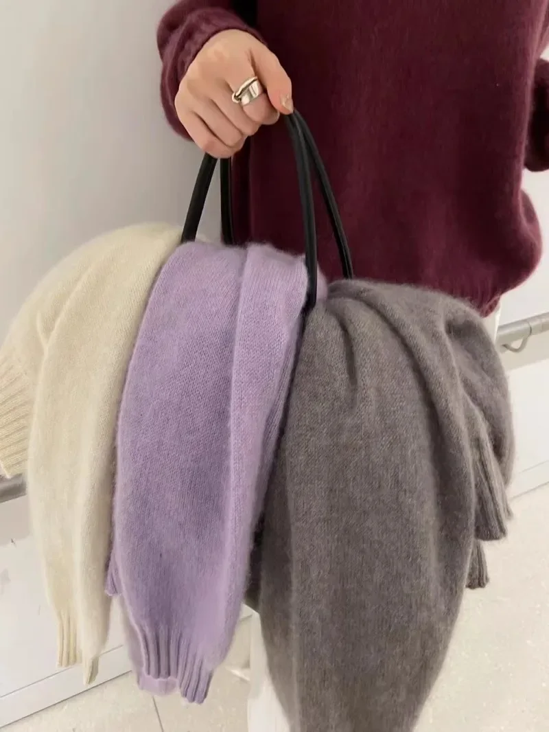 High-grade turtleneck 100 pure cashmere sweater women's autumn and winter thick sweater loose wool knit - Image 15