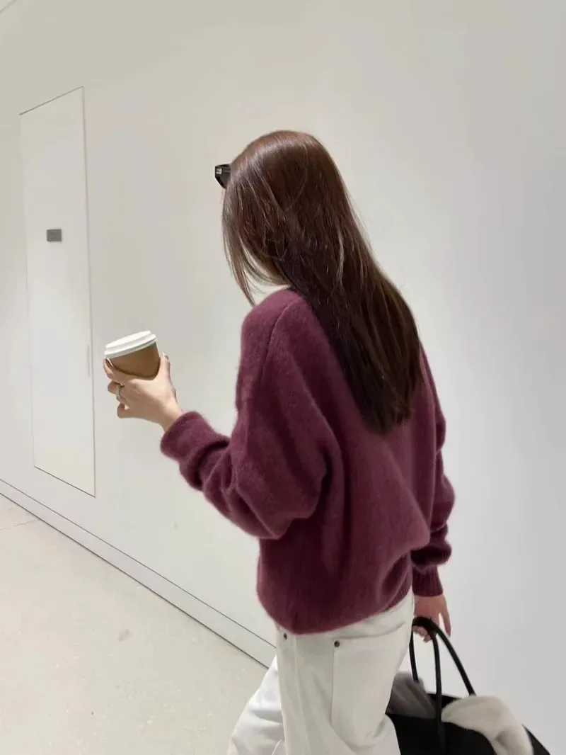 High-grade turtleneck 100 pure cashmere sweater women's autumn and winter thick sweater loose wool knit - Image 16