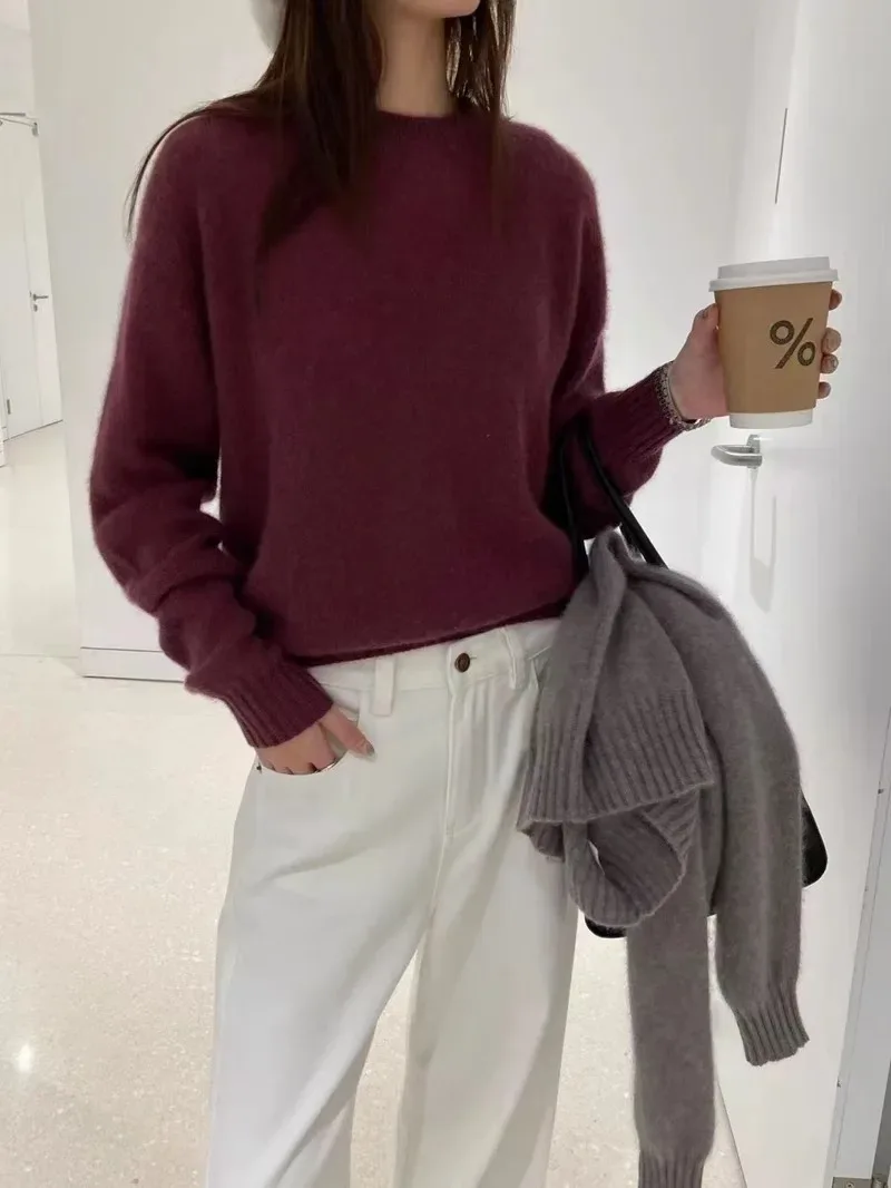 High-grade turtleneck 100 pure cashmere sweater women's autumn and winter thick sweater loose wool knit - Image 18