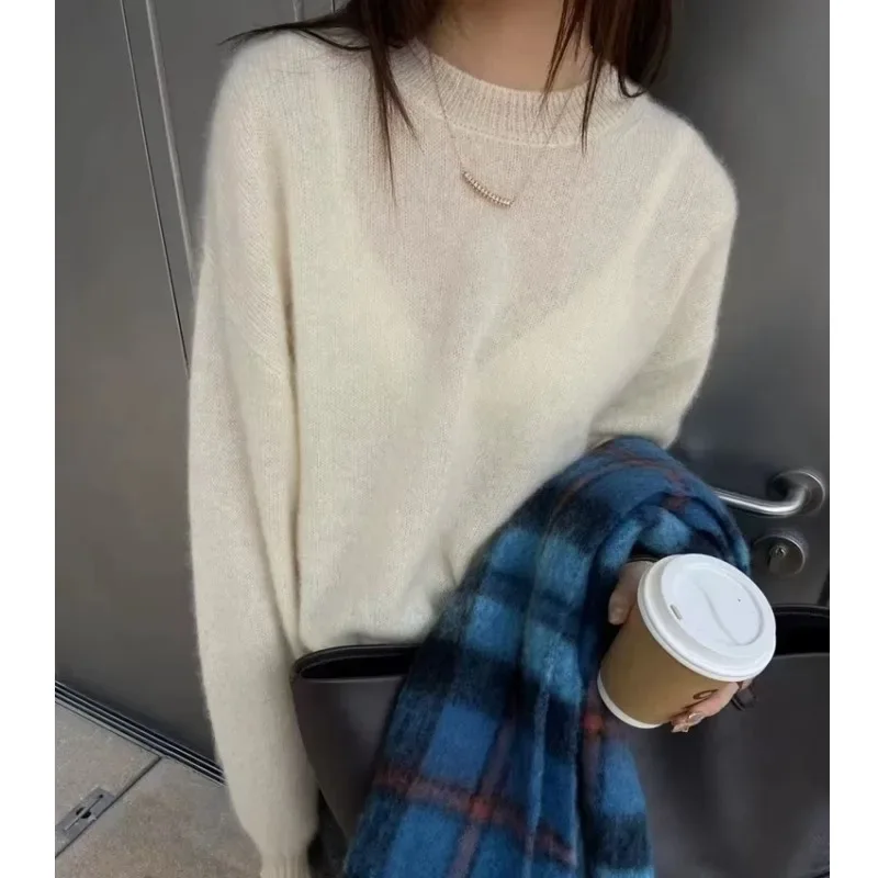 High-grade turtleneck 100 pure cashmere sweater women's autumn and winter thick sweater loose wool knit - Image 19