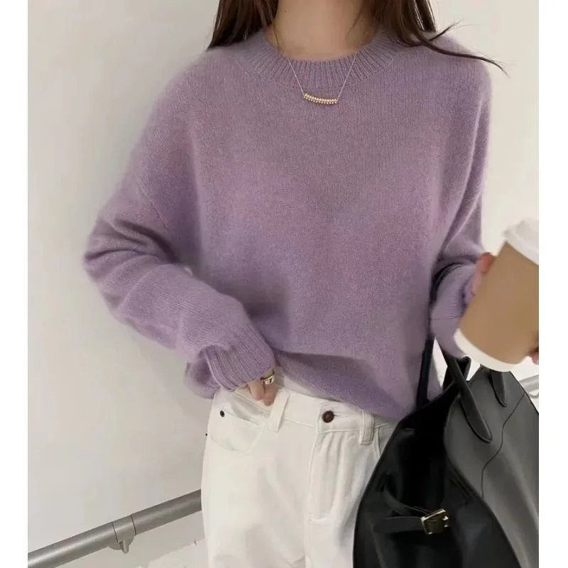 High-grade turtleneck 100 pure cashmere sweater women's autumn and winter thick sweater loose wool knit - Image 21