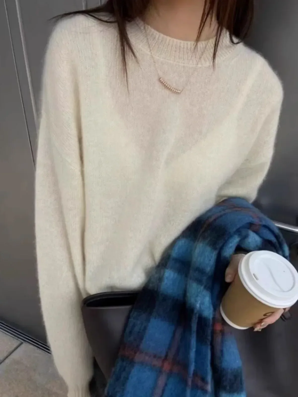 High-grade turtleneck 100 pure cashmere sweater women's autumn and winter thick sweater loose wool knit - Image 3