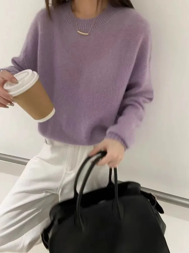 High-grade turtleneck 100 pure cashmere sweater women's autumn and winter thick sweater loose wool knit - Image 6