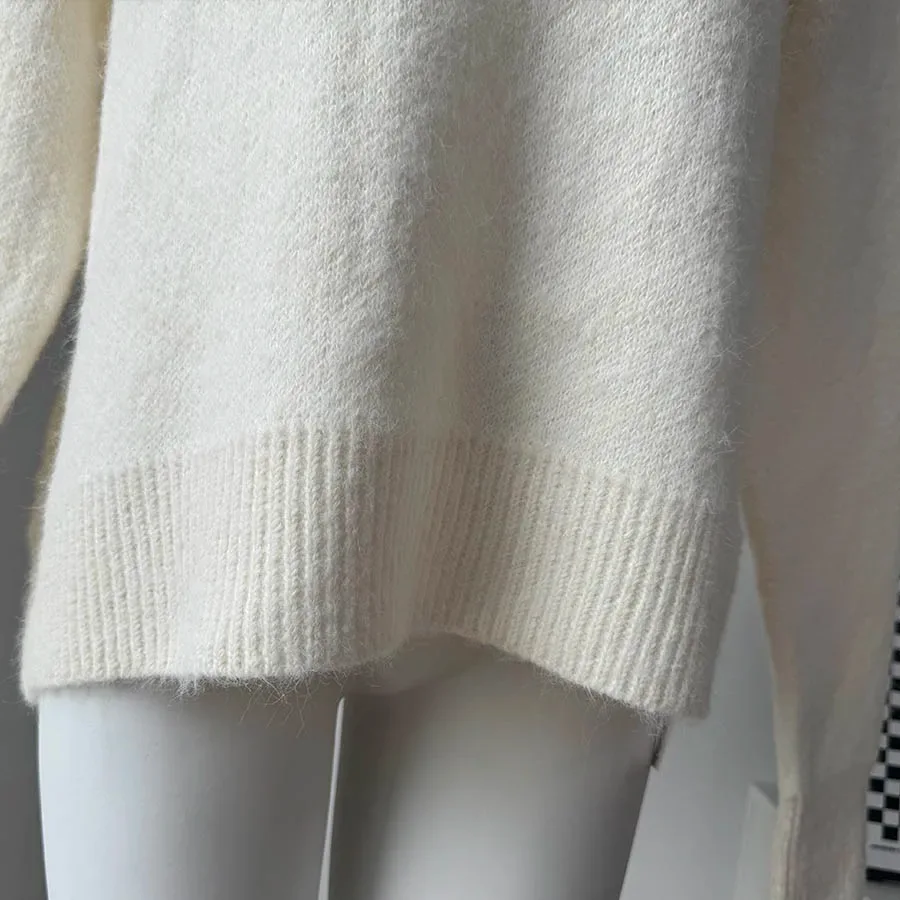 Hirsionsan Basic O Neck Basic Sleeve Sweater Women 2025 Oversized Short Knitted Wool Pullover Female Casual Thick Warm Soft Tops - Image 13