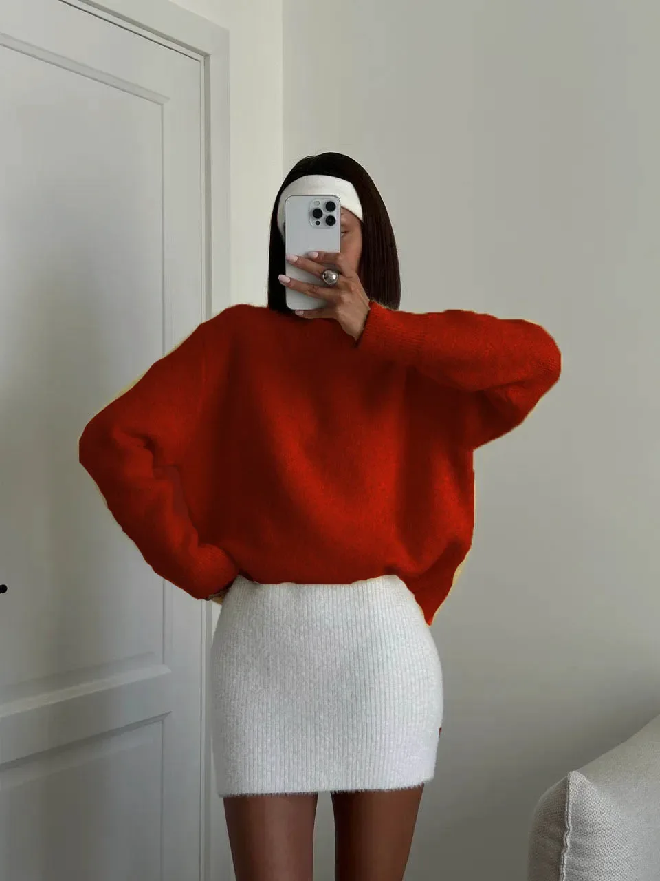 Hirsionsan Basic O Neck Basic Sleeve Sweater Women 2025 Oversized Short Knitted Wool Pullover Female Casual Thick Warm Soft Tops - Image 46