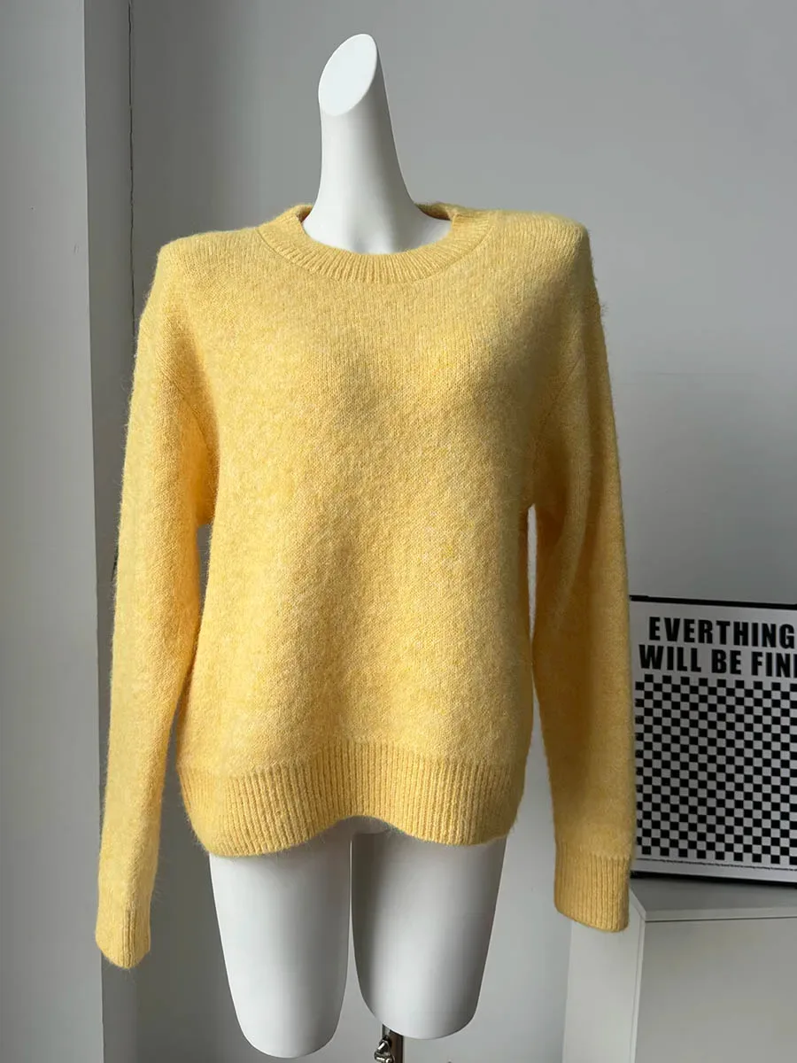Hirsionsan Basic O Neck Basic Sleeve Sweater Women 2025 Oversized Short Knitted Wool Pullover Female Casual Thick Warm Soft Tops - Image 7