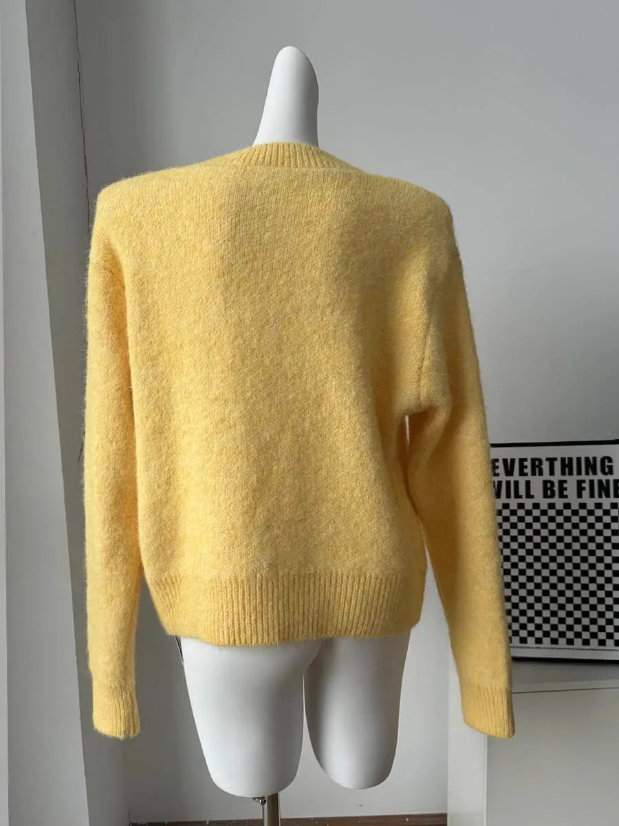 Hirsionsan Basic O Neck Basic Sleeve Sweater Women 2025 Oversized Short Knitted Wool Pullover Female Casual Thick Warm Soft Tops - Image 8