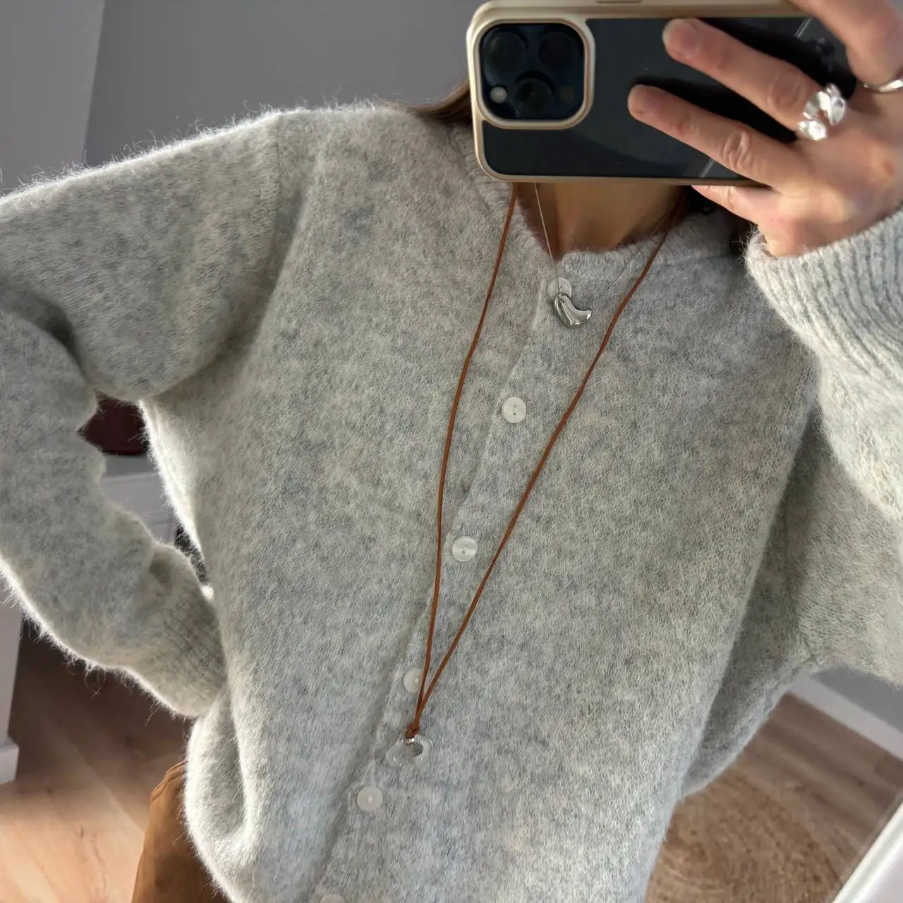 Hirsionsan Elegant Long Sleeve Sweater Women 2024 New Single-Breasted Female Casual Cardigan Soft Cashmere Knitted Outwear - Image 13
