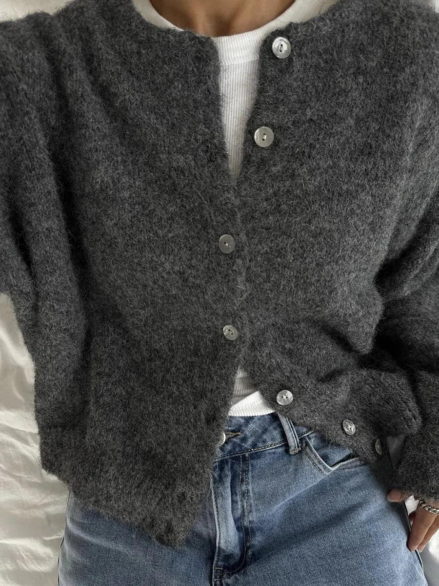 Hirsionsan Elegant Long Sleeve Sweater Women 2024 New Single-Breasted Female Casual Cardigan Soft Cashmere Knitted Outwear - Image 23