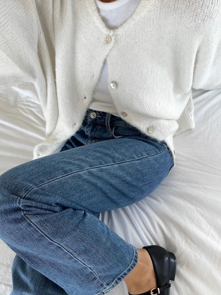 Hirsionsan Elegant Long Sleeve Sweater Women 2024 New Single-Breasted Female Casual Cardigan Soft Cashmere Knitted Outwear - Image 8