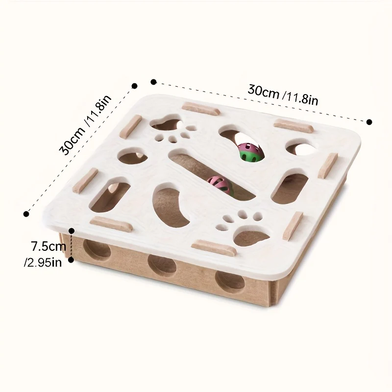 Interactive Cat Toy, Cat Puzzle Toy, with Maze Tunnel Bell Ball, Durable Felt Material, No Battery Required, Suitable for Indoor Cats - Image 11