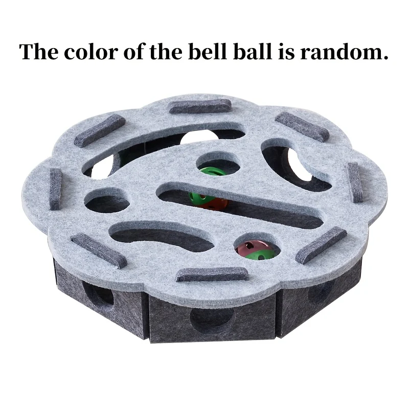 Interactive Cat Toy, Cat Puzzle Toy, with Maze Tunnel Bell Ball, Durable Felt Material, No Battery Required, Suitable for Indoor Cats - Image 5