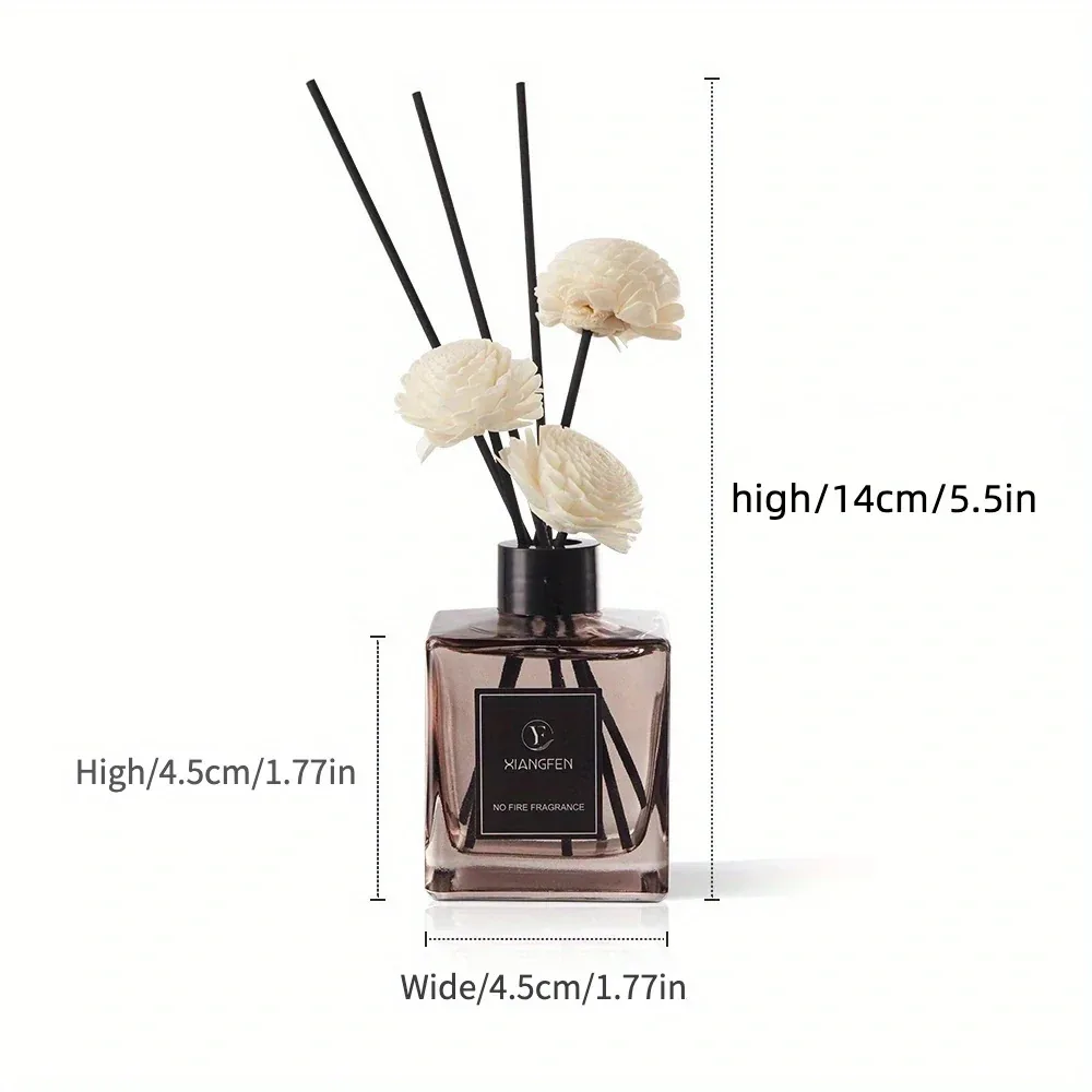 Long-Lasting Essential Oil Air Freshener with 5 Incense Sticks - 1.7oz Glass Bottle, Featherless, Perfect for Bathroom Deodorization & Bedroom Scent, Ideal Home Decor Gift for Holidays - Image 4