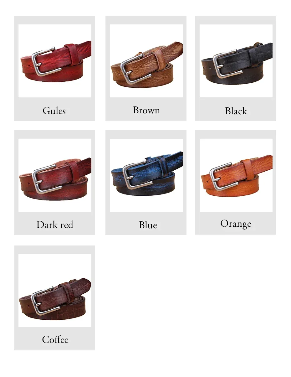MaiKun Thin Belts for Women Unisex Genuine Leather Belt Female Metal Pin Buckle Belt - Image 11