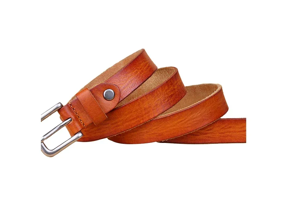 MaiKun Thin Belts for Women Unisex Genuine Leather Belt Female Metal Pin Buckle Belt - Image 14