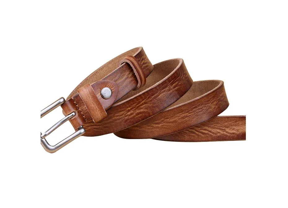 MaiKun Thin Belts for Women Unisex Genuine Leather Belt Female Metal Pin Buckle Belt - Image 17