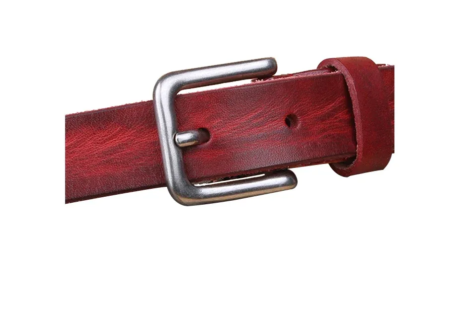 MaiKun Thin Belts for Women Unisex Genuine Leather Belt Female Metal Pin Buckle Belt - Image 19