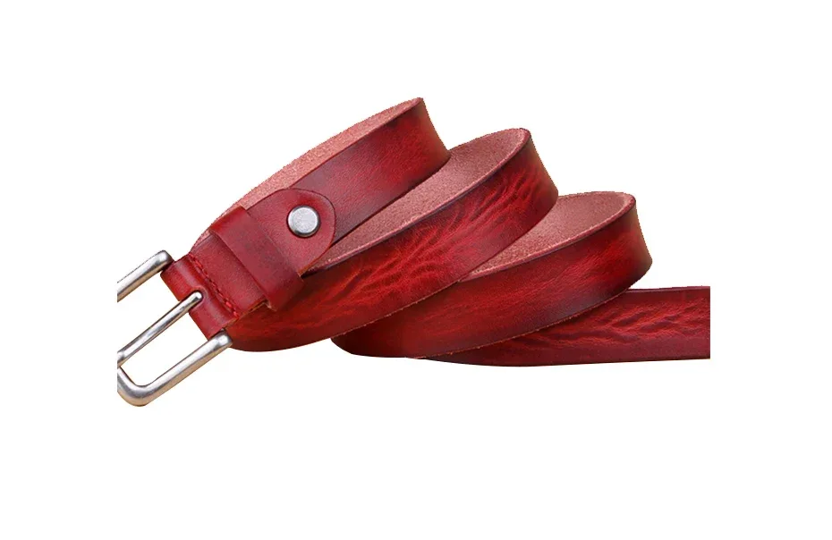 MaiKun Thin Belts for Women Unisex Genuine Leather Belt Female Metal Pin Buckle Belt - Image 20