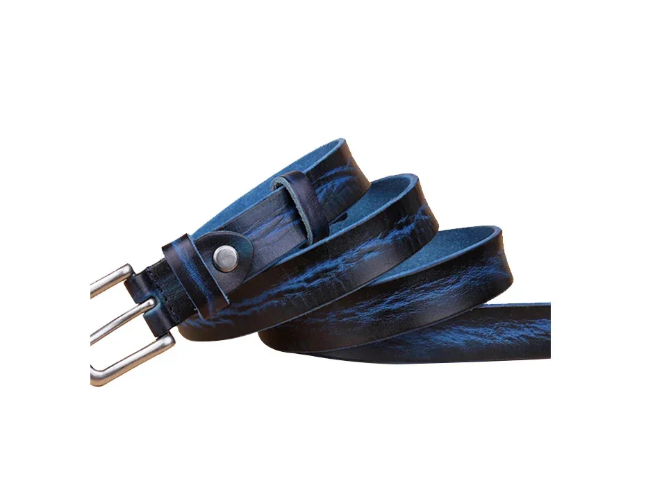MaiKun Thin Belts for Women Unisex Genuine Leather Belt Female Metal Pin Buckle Belt - Image 23