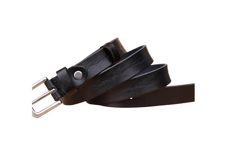 MaiKun Thin Belts for Women Unisex Genuine Leather Belt Female Metal Pin Buckle Belt - Image 26