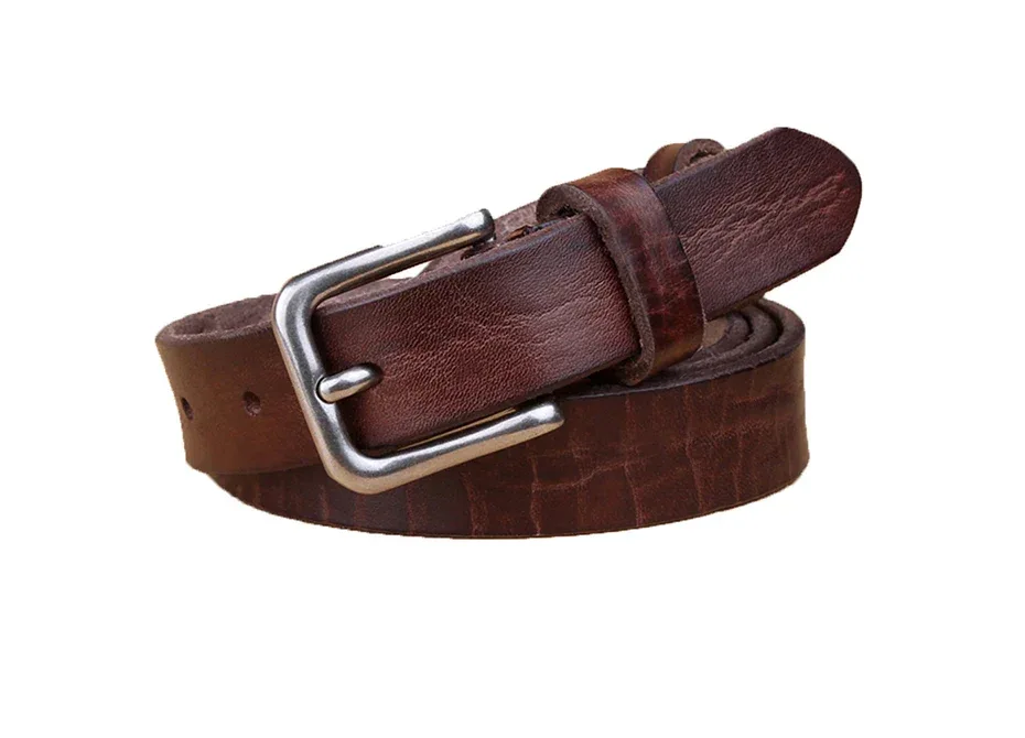 MaiKun Thin Belts for Women Unisex Genuine Leather Belt Female Metal Pin Buckle Belt - Image 27